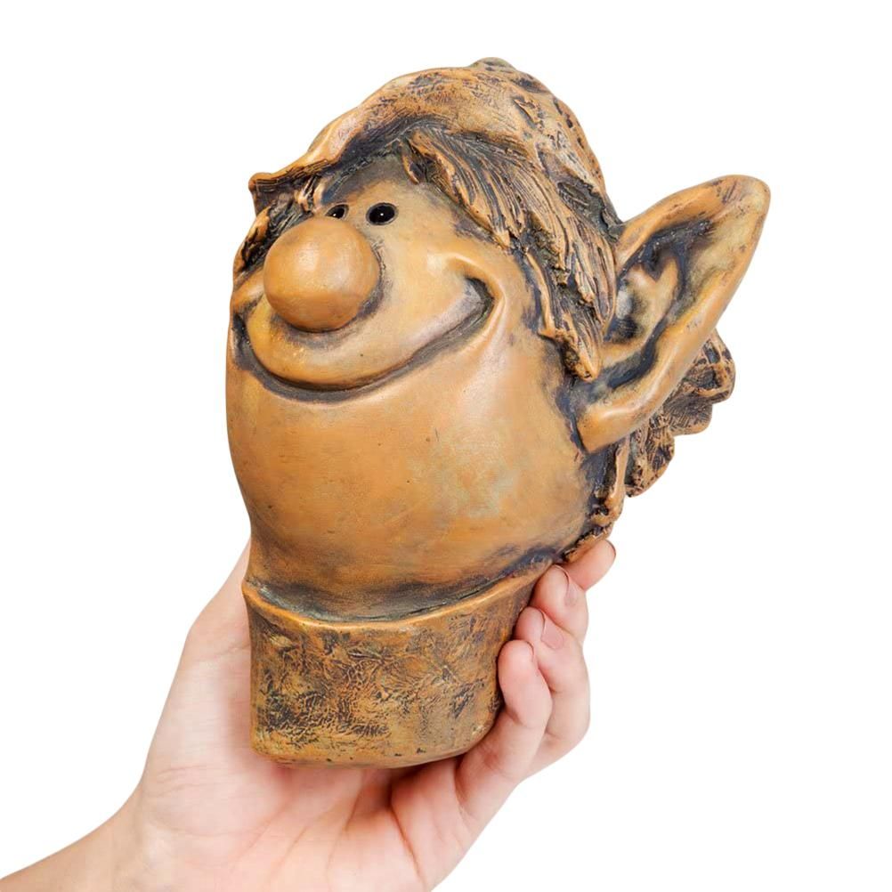 Garden Elf Tree Hugger Polyresin Tree Sculpture Garden Peeker Yard Art for view 4