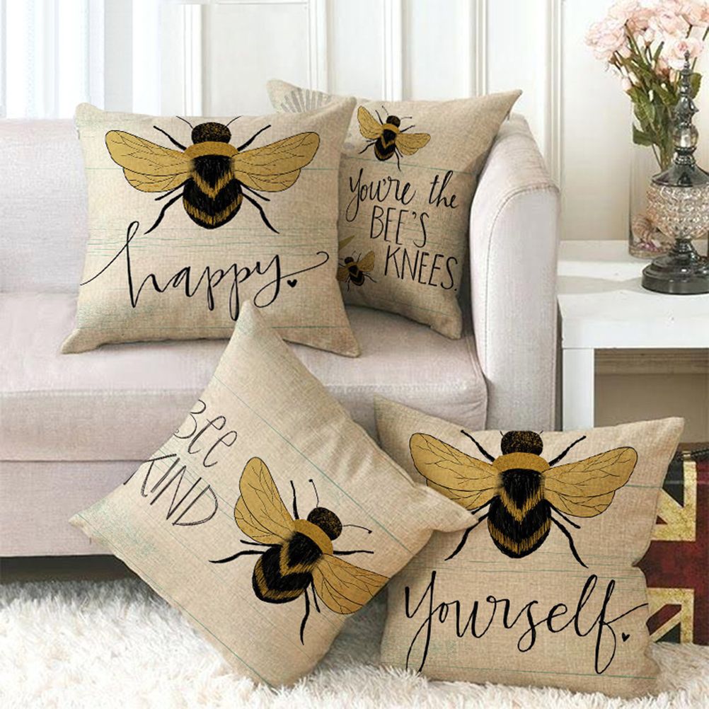 Vintage Throw Pillow Covers Bee Decorative Throw Pillow Case Cushion Cover view 3