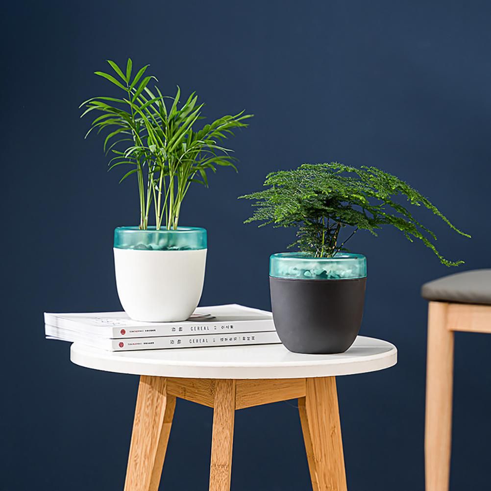 Automatic Self Watering Flower Pot Double Layer Design Planter for Office Home view 5