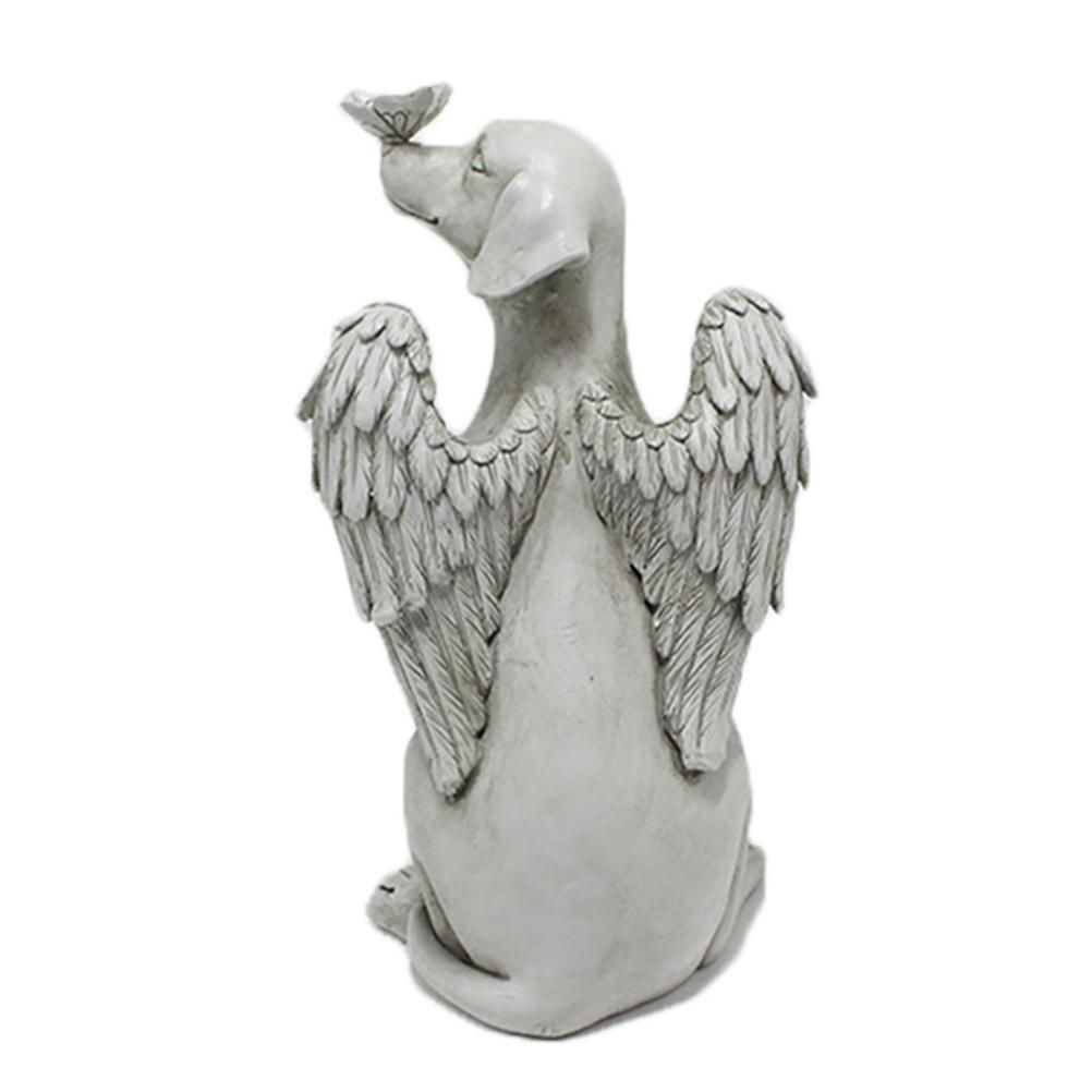 Garden Resin Statue Butterfly Angel Dog Sculpture Pet Dog Memorial Statue for — image 1