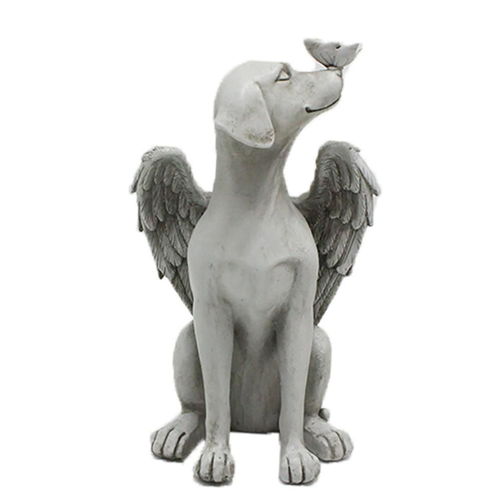 Garden Resin Statue Butterfly Angel Dog Sculpture Pet Dog Memorial Statue for view 2