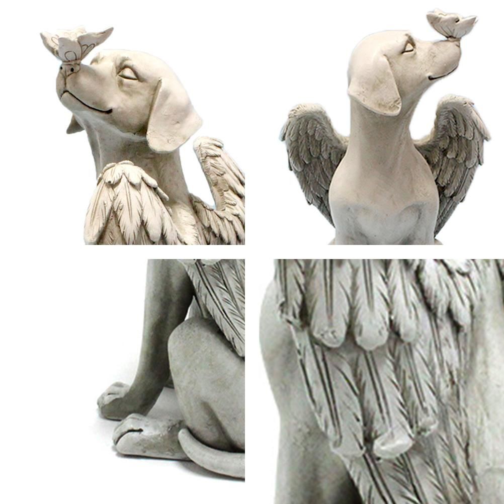 Garden Resin Statue Butterfly Angel Dog Sculpture Pet Dog Memorial Statue for view 3