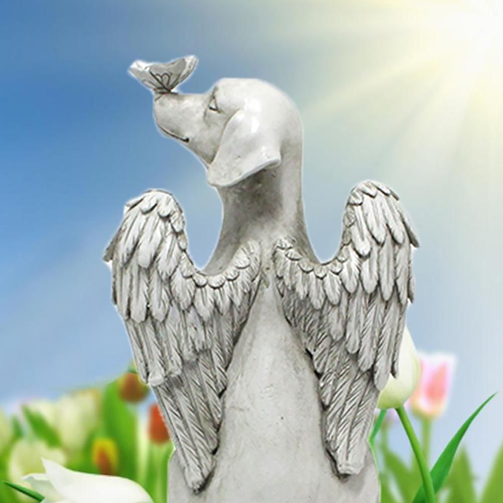Garden Resin Statue Butterfly Angel Dog Sculpture Pet Dog Memorial Statue for view 4