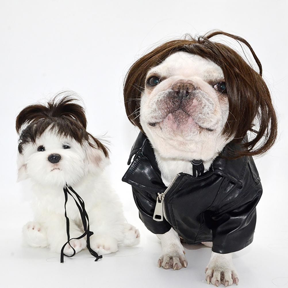Dog Wig Pet Costumes Pet Headwear Hair Costumes for Festival Cosplay Party view 4