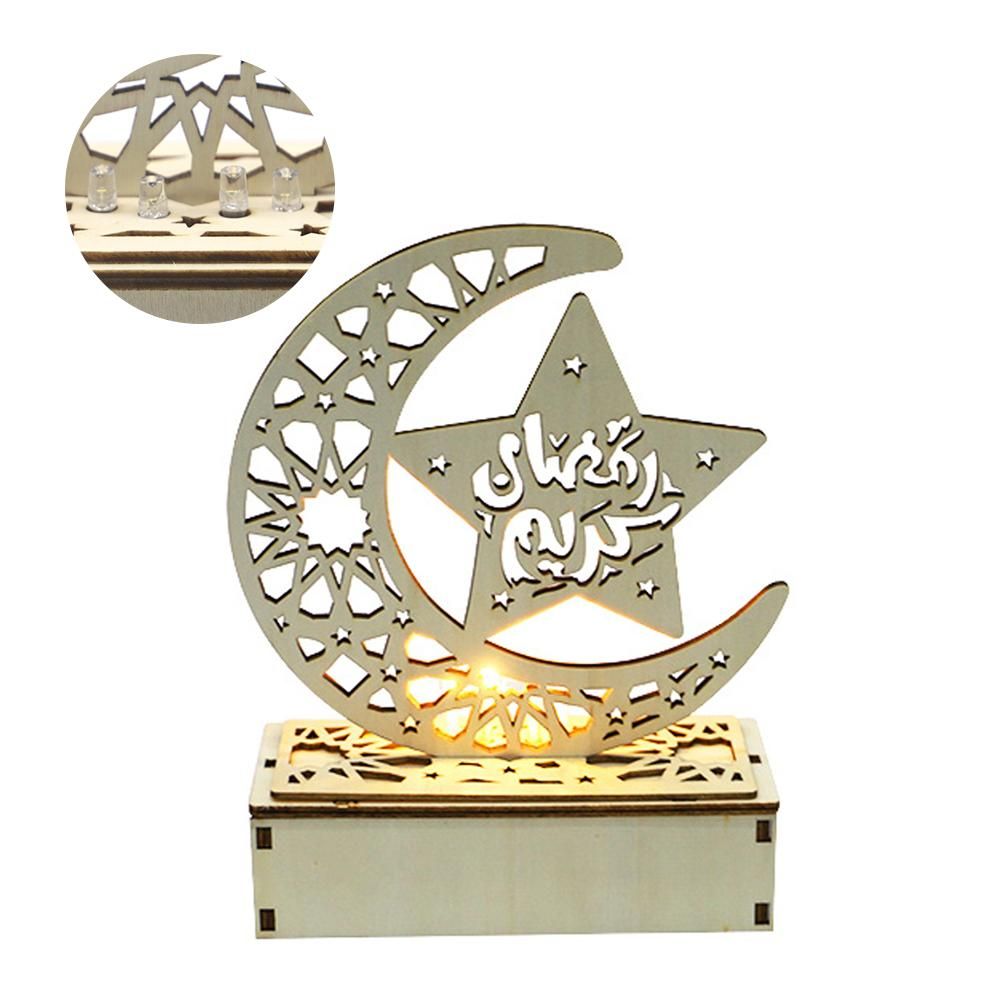 Ramadan Moon Shaped LED Light Muslim Ramadan Decoration Table Lamp for Home view 3