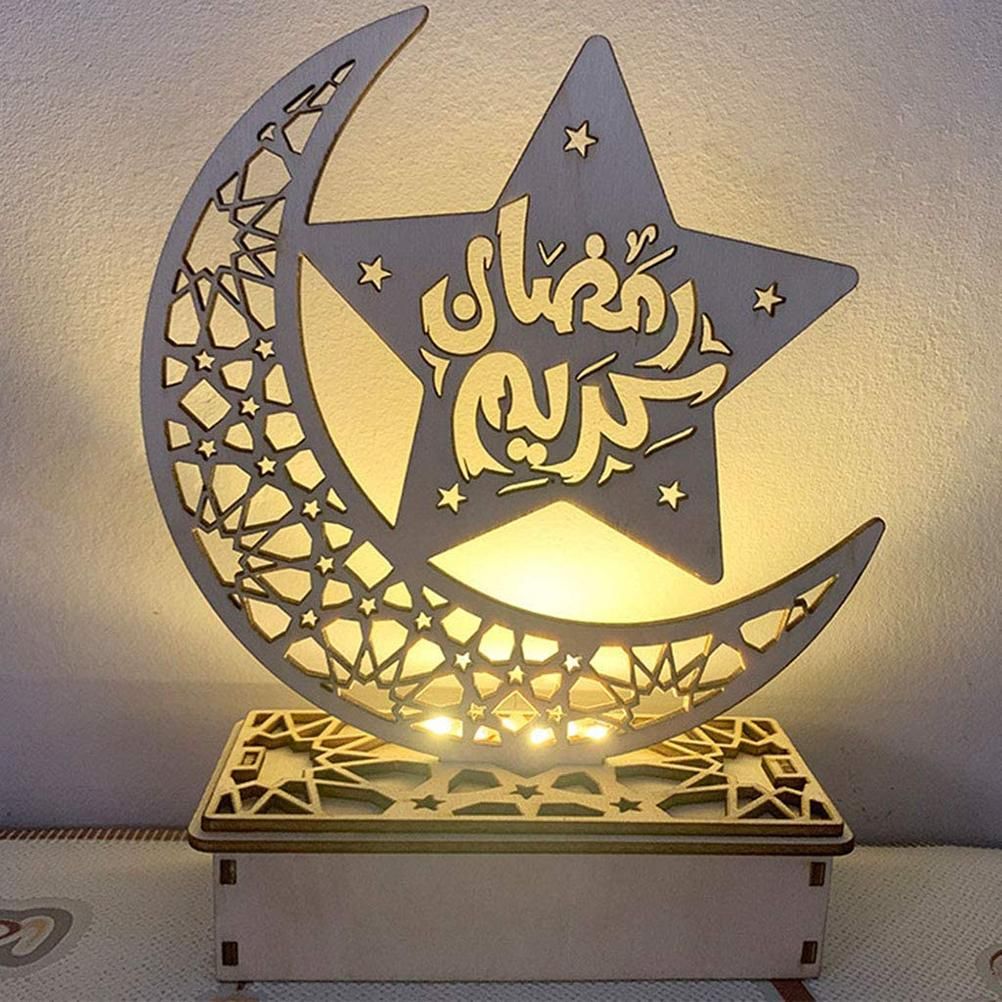 Ramadan Moon Shaped LED Light Muslim Ramadan Decoration Table Lamp for Home view 4