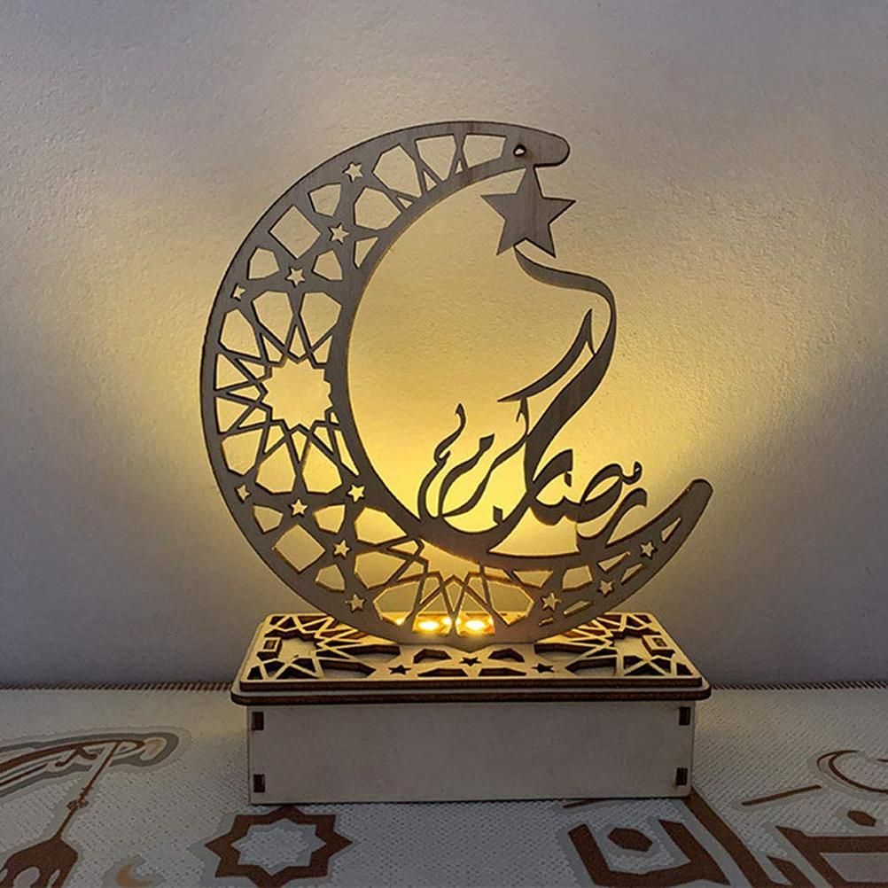 Ramadan Moon Shaped LED Light Muslim Ramadan Decoration Table Lamp for Home view 5