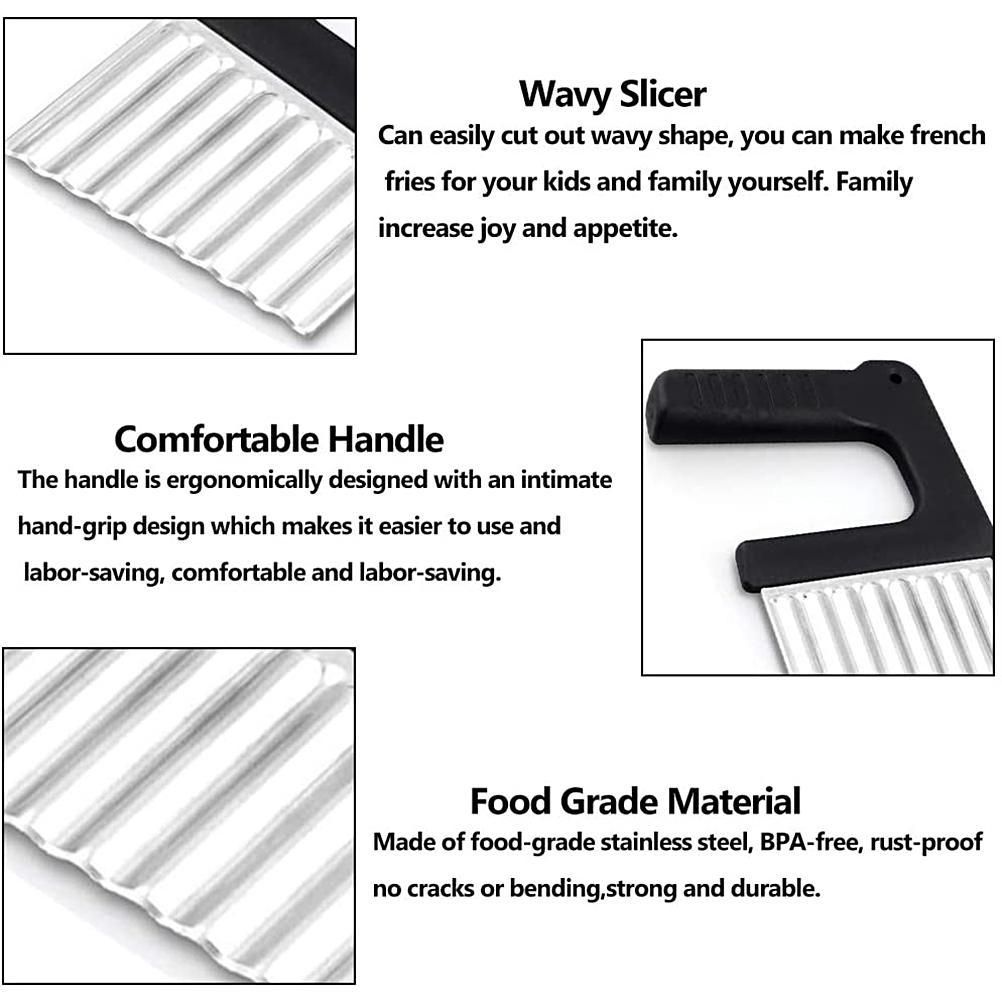 Chips Wave Cutter Stainless Steel Potato Cutter Fruit Vegetable Salad Cutter view 3