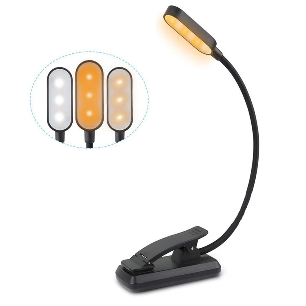 9 LEDs Clip On Book Light USB Rechargeable Reading Light with 3 Adjustable