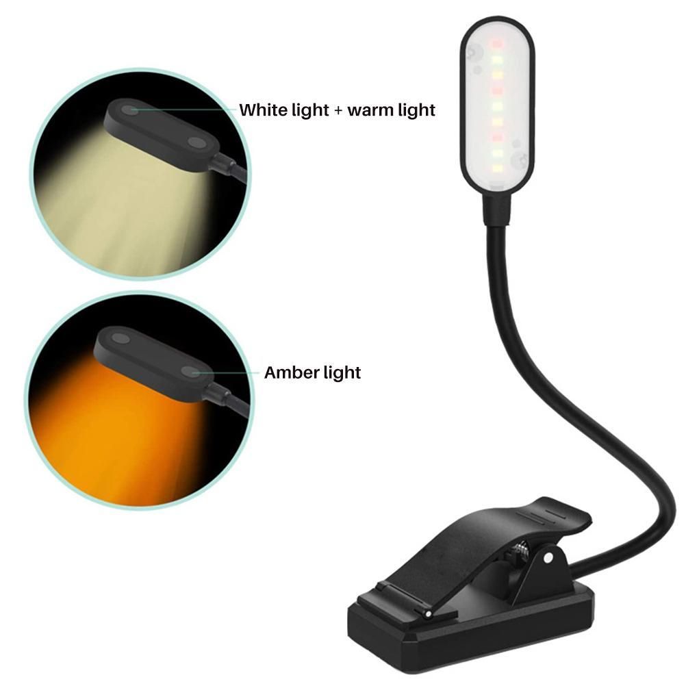 9 LEDs Clip On Book Light USB Rechargeable Reading Light with 3 Adjustable view 6