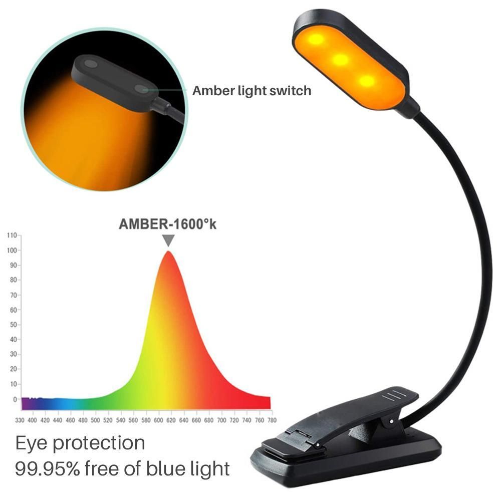 9 LEDs Clip On Book Light USB Rechargeable Reading Light with 3 Adjustable view 7