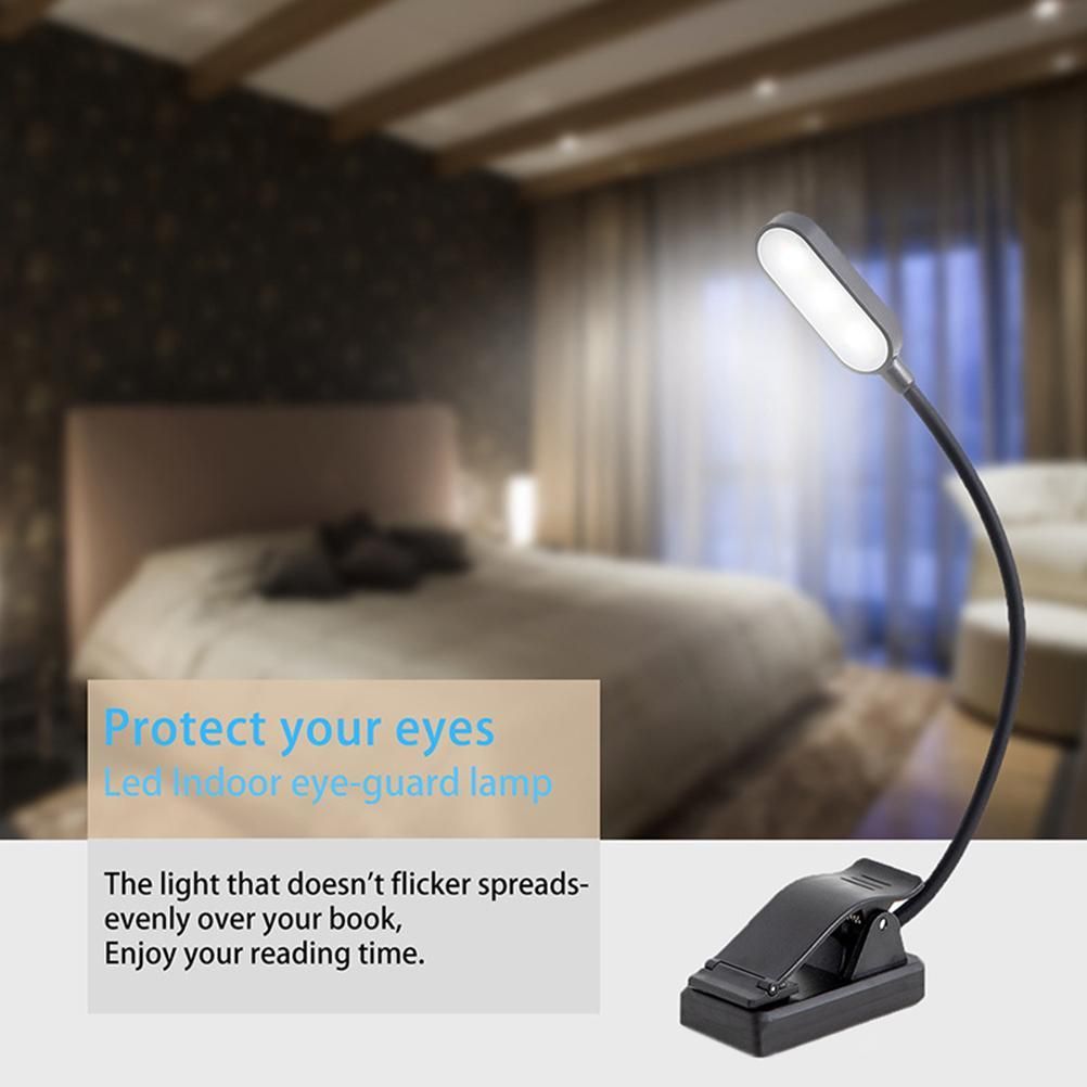 9 LEDs Clip On Book Light USB Rechargeable Reading Light with 3 Adjustable view 8