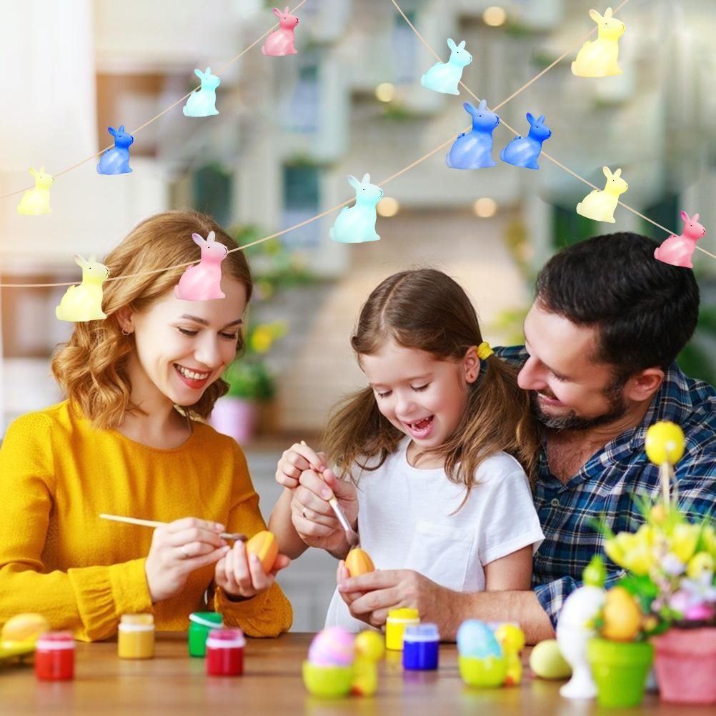 1.5m Easter Rabbit String Light 10 LED Lamp Easter Bunny Decorative Light view 6