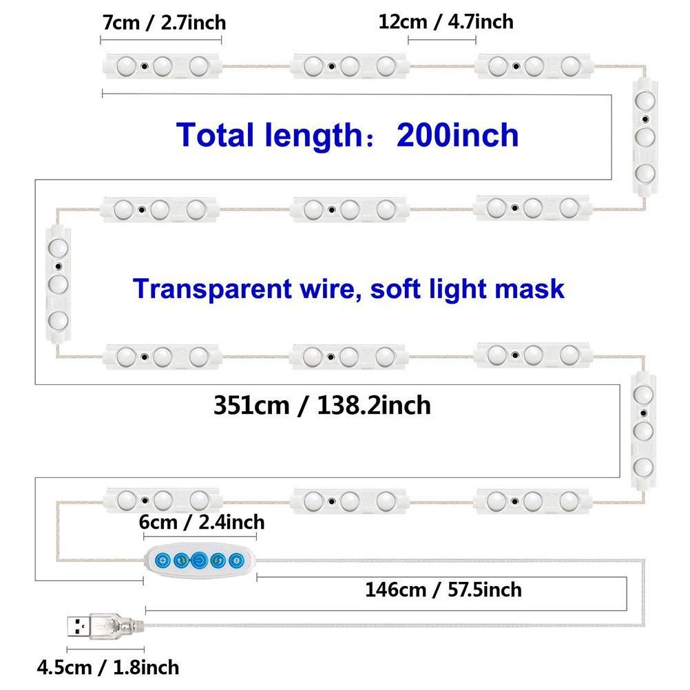 LED Mirror Light Dimmable Mirror Lighting with 45 Leds DIY Make Up Light for view 2