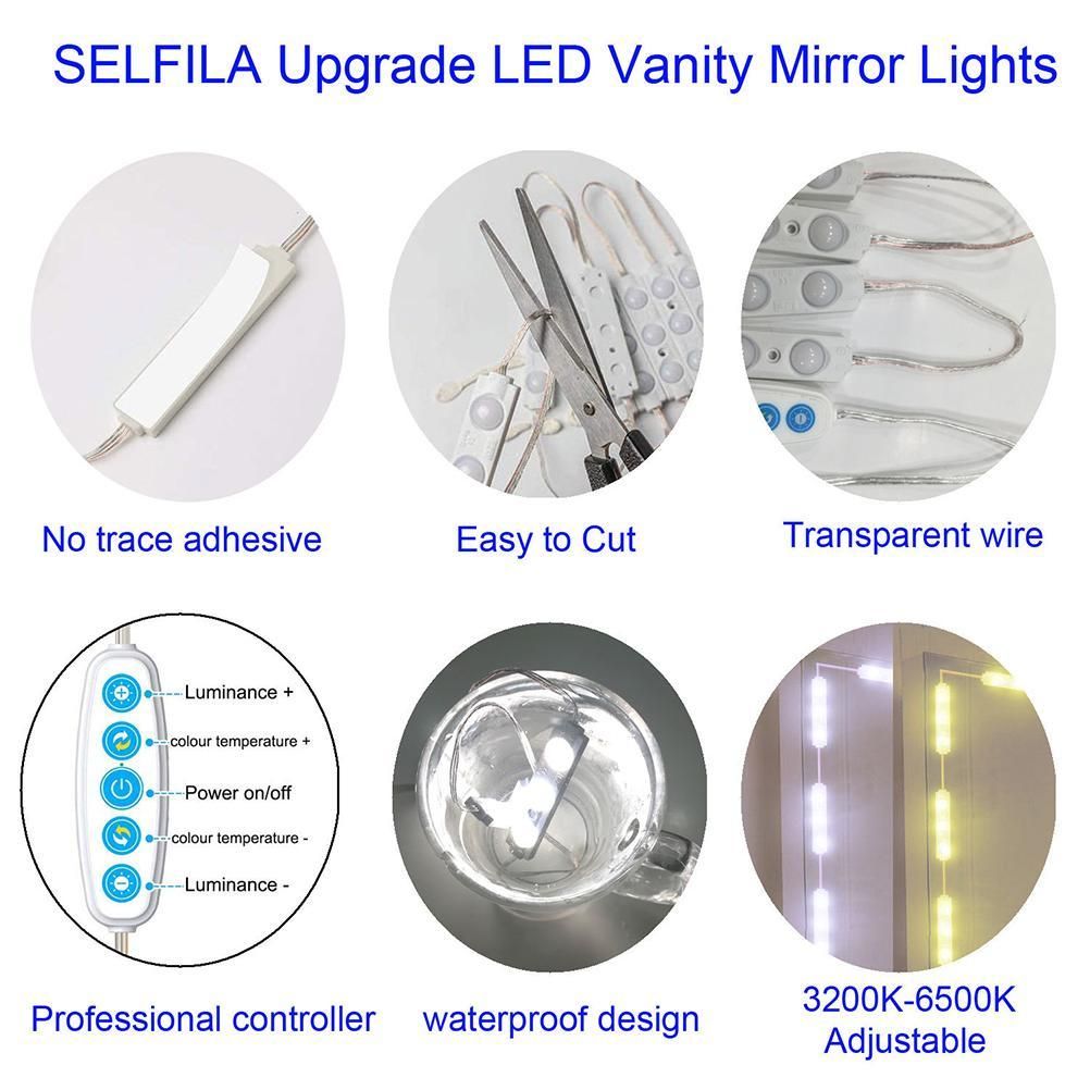 LED Mirror Light Dimmable Mirror Lighting with 45 Leds DIY Make Up Light for view 5