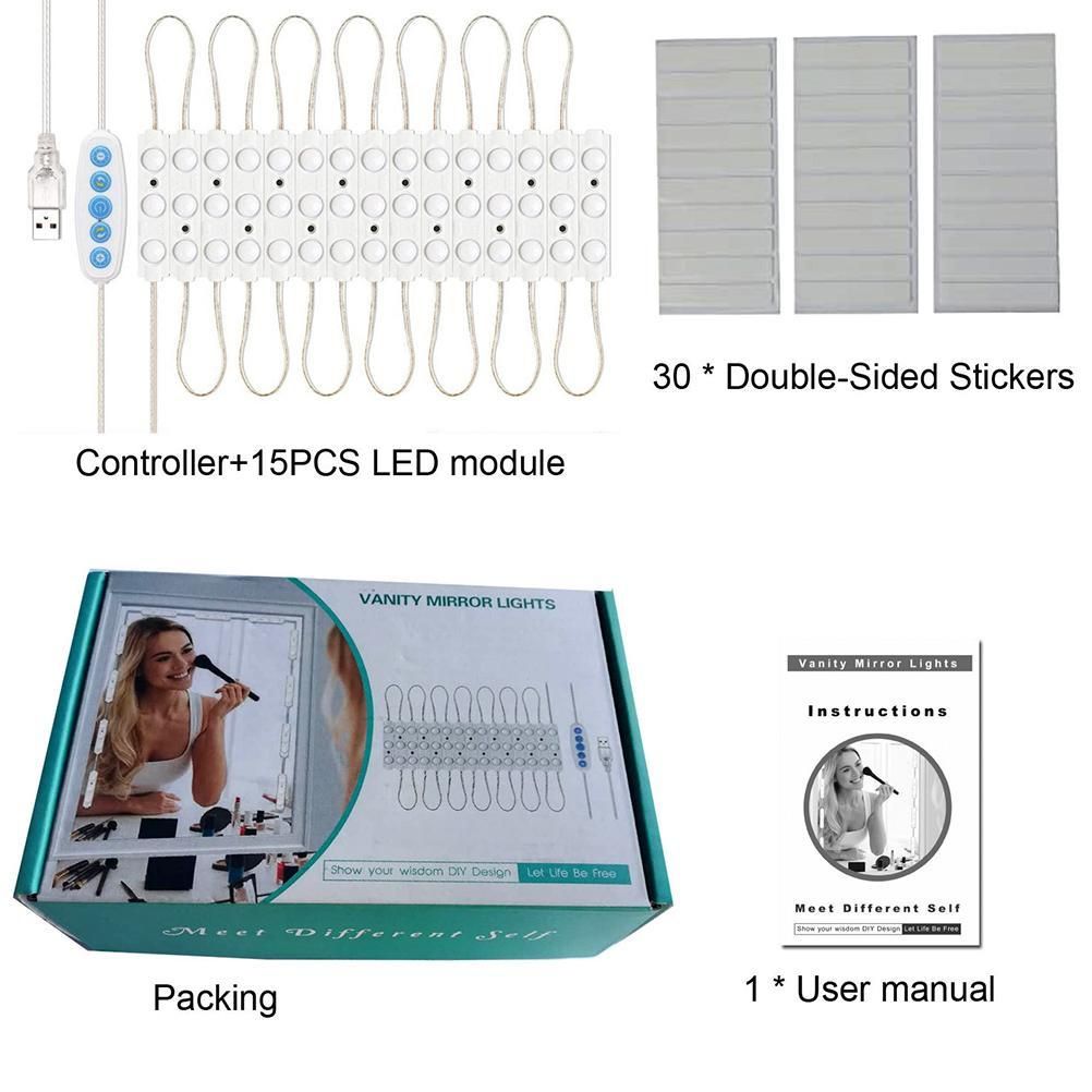 LED Mirror Light Dimmable Mirror Lighting with 45 Leds DIY Make Up Light for view 6