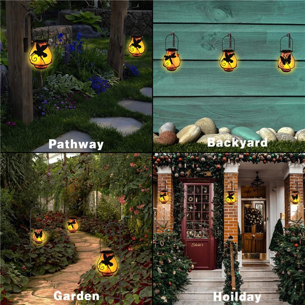 Solar Flame Lantern Lights Flickering Flames Outdoor Solar Lights Hanging view 3