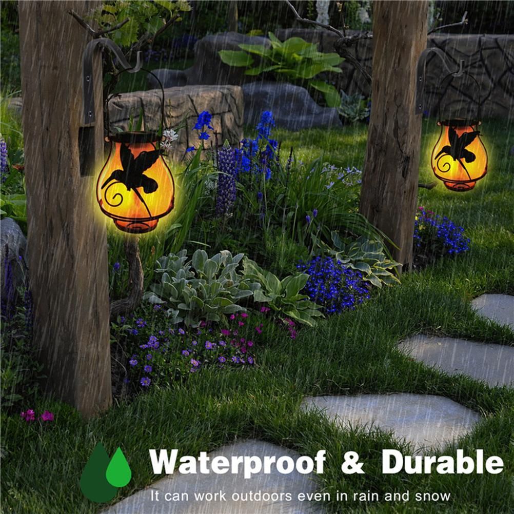 Solar Flame Lantern Lights Flickering Flames Outdoor Solar Lights Hanging view 4