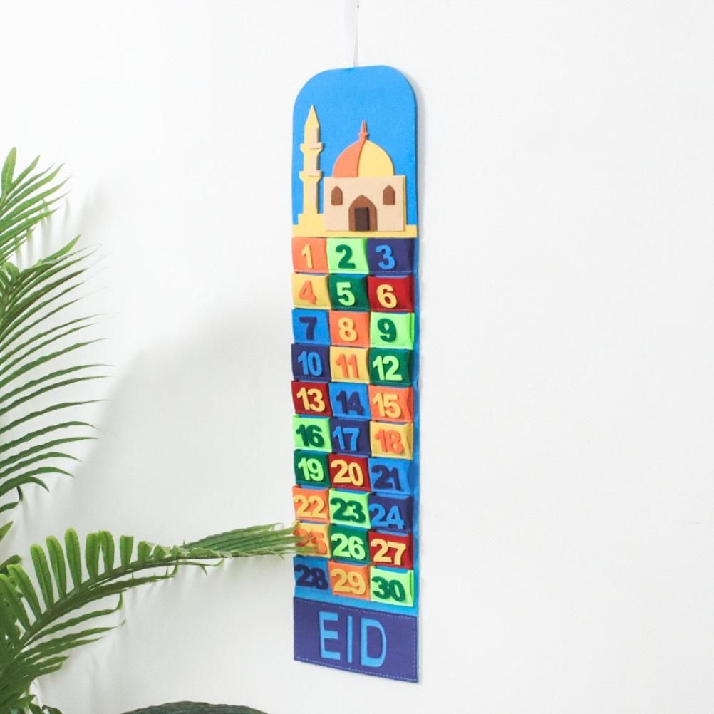 Ramadan Hanging Calendar Countdown Calendar Hanging Bag Wall Calendar Storage Bag view 2