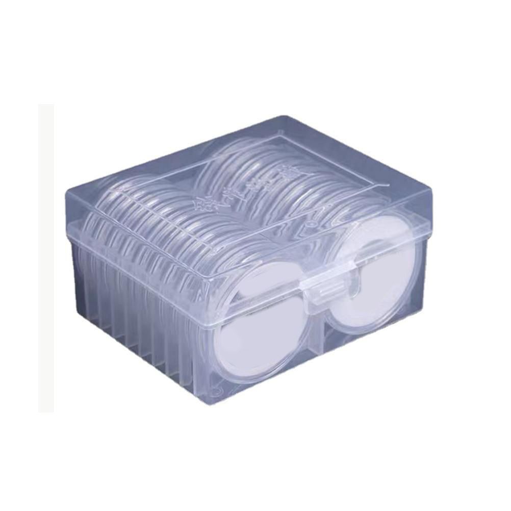 Coin Holder Capsules Round Plastic Clear Coin Container Case for Coins Storage