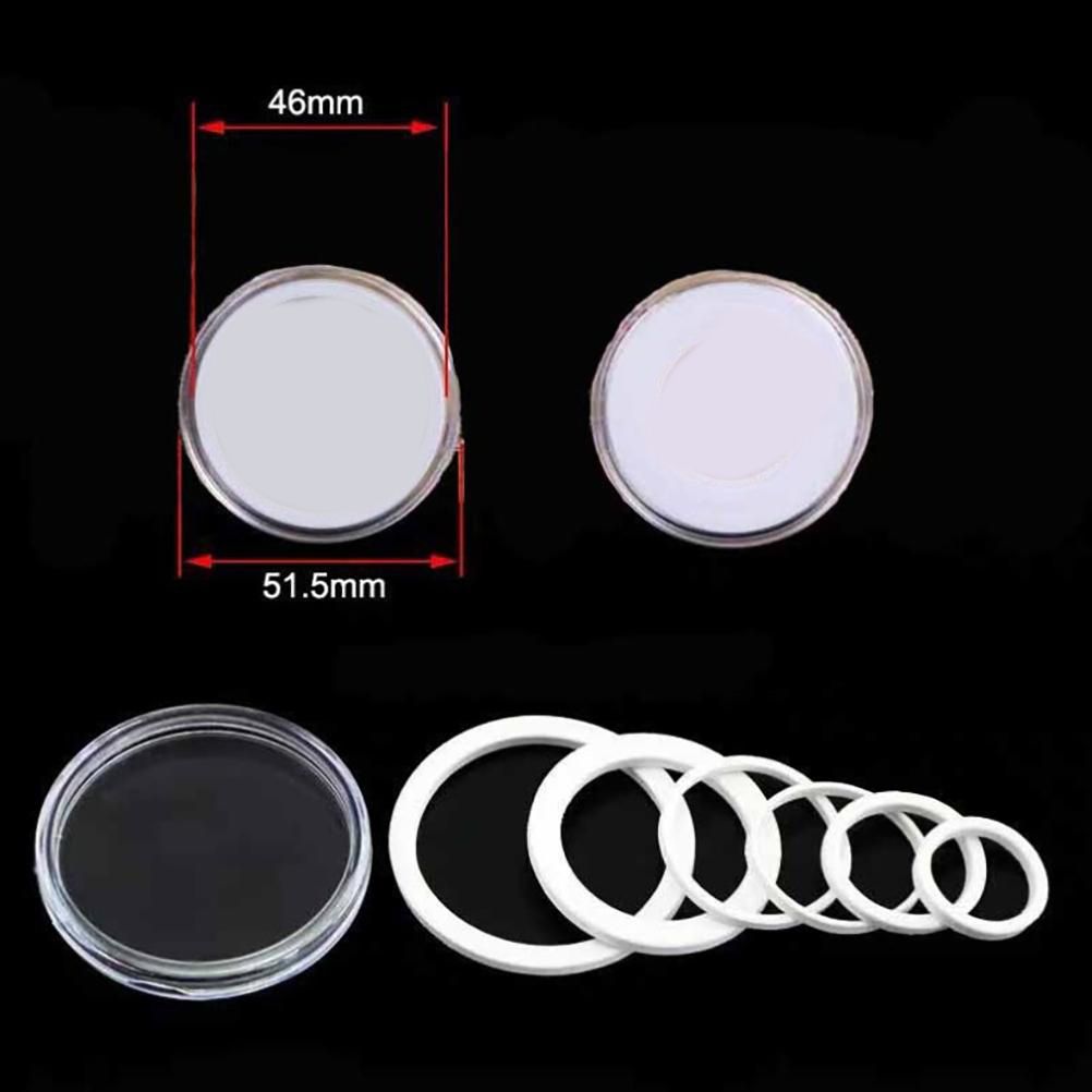 Coin Holder Capsules Round Plastic Clear Coin Container Case for Coins Storage view 3