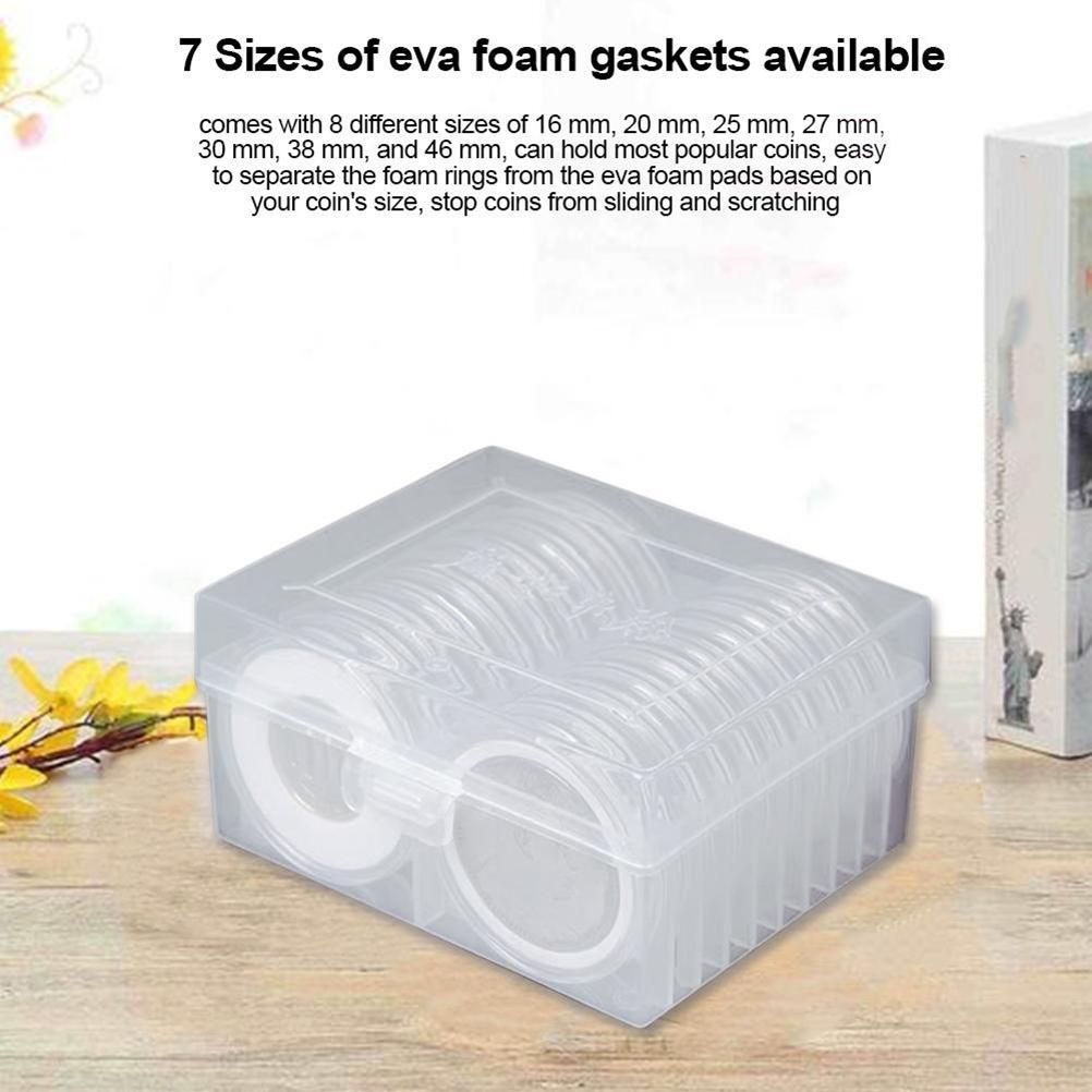 Coin Holder Capsules Round Plastic Clear Coin Container Case for Coins Storage view 8