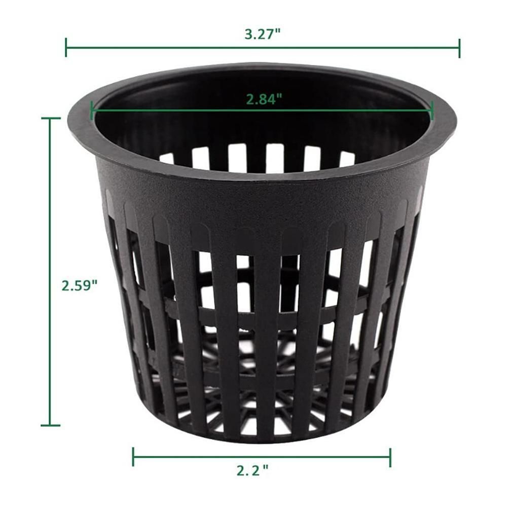 12 Pcs Hydroponics Pots with 10 Pcs Plant Labels Hydroponics Mesh Pot Black view 2