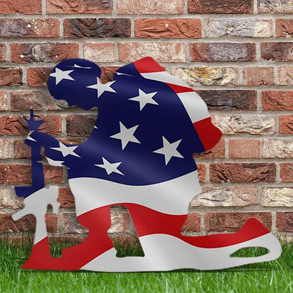 Soldier Silhouette Ornaments Independence Day Garden Art for Lawn Outdoor Home view 3