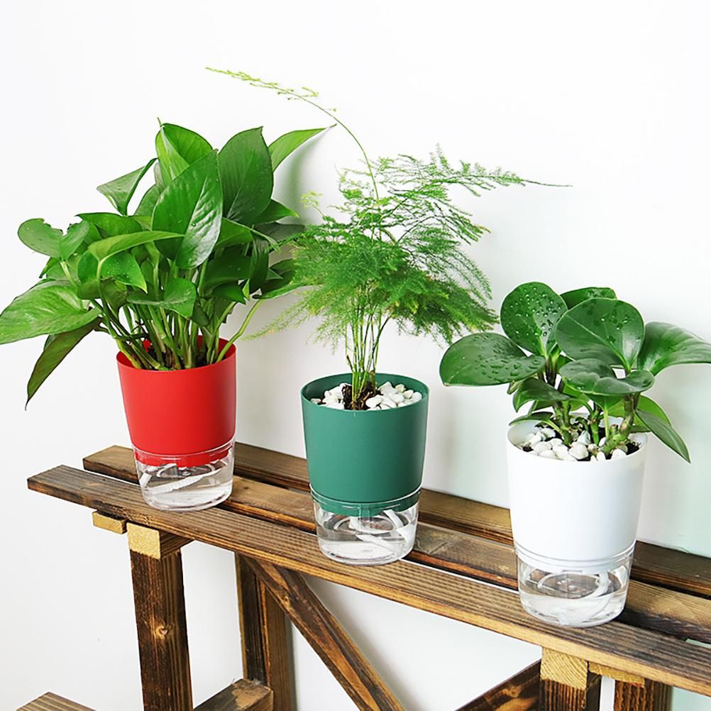 Automatic Self Watering Flower Pot Double Layer Design Water Storage Planter view 13