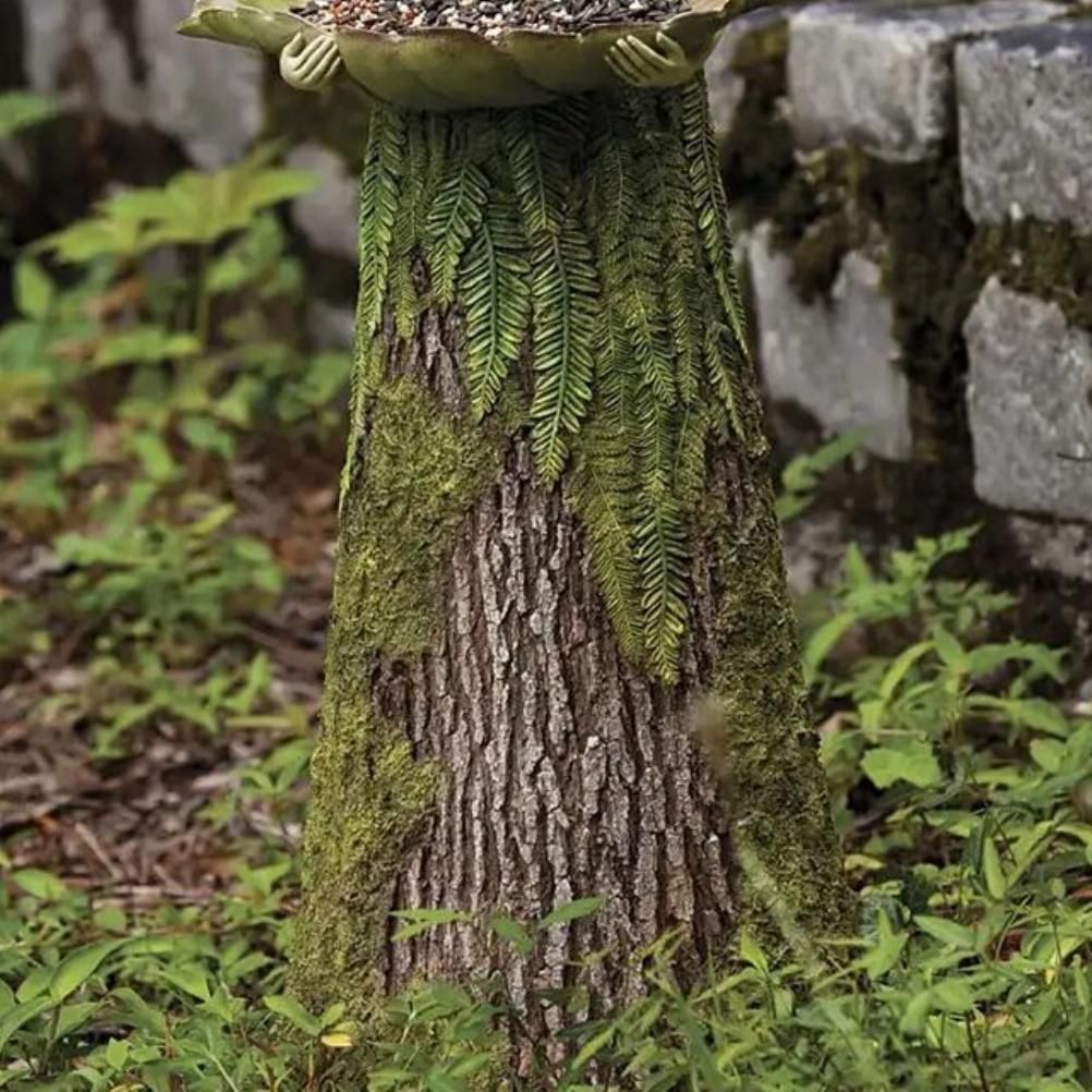 Fairy Garden Statue with Bird Feeder Lawn Resin Ornaments Garden Art view 6