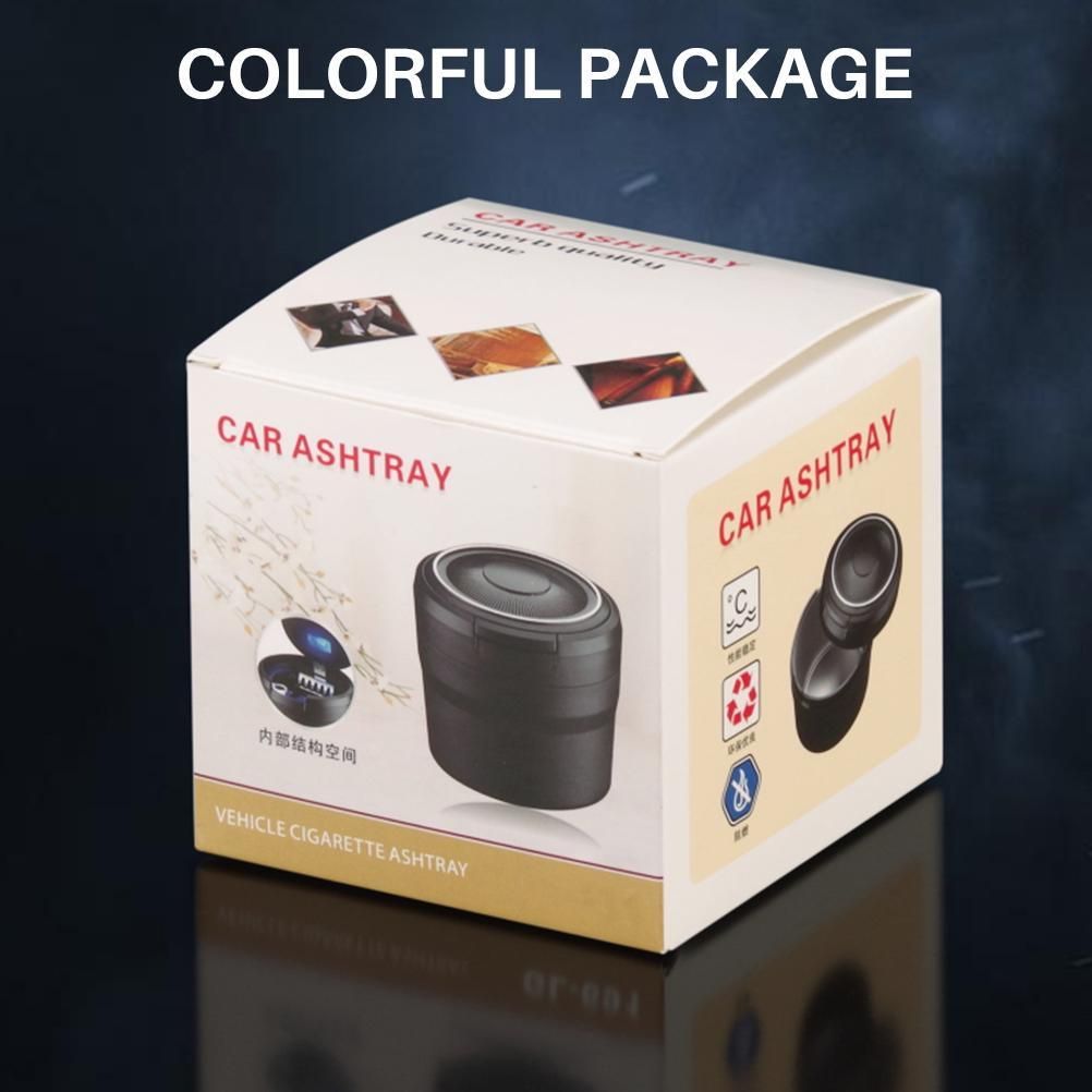 Car Ashtrays with Lid and LED Light Portable Ashtray for Car Mini Car Trash view 9