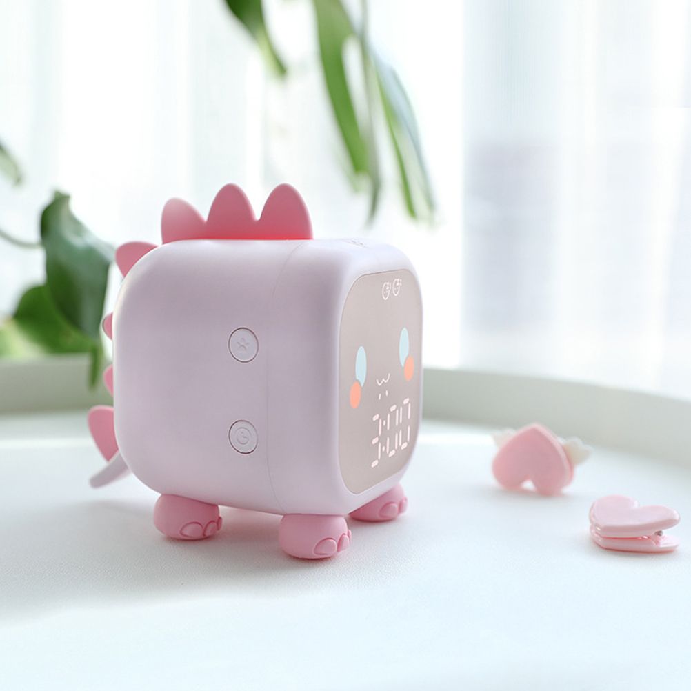 Kids Alarm Clock Cute Dinosaur Digital Alarm Clock for Kids Bedside Clock view 2