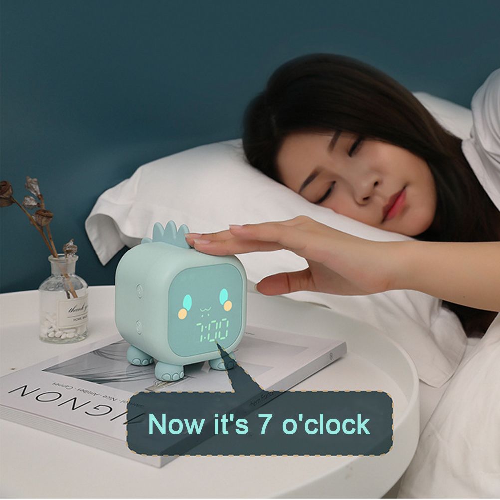 Kids Alarm Clock Cute Dinosaur Digital Alarm Clock for Kids Bedside Clock view 7