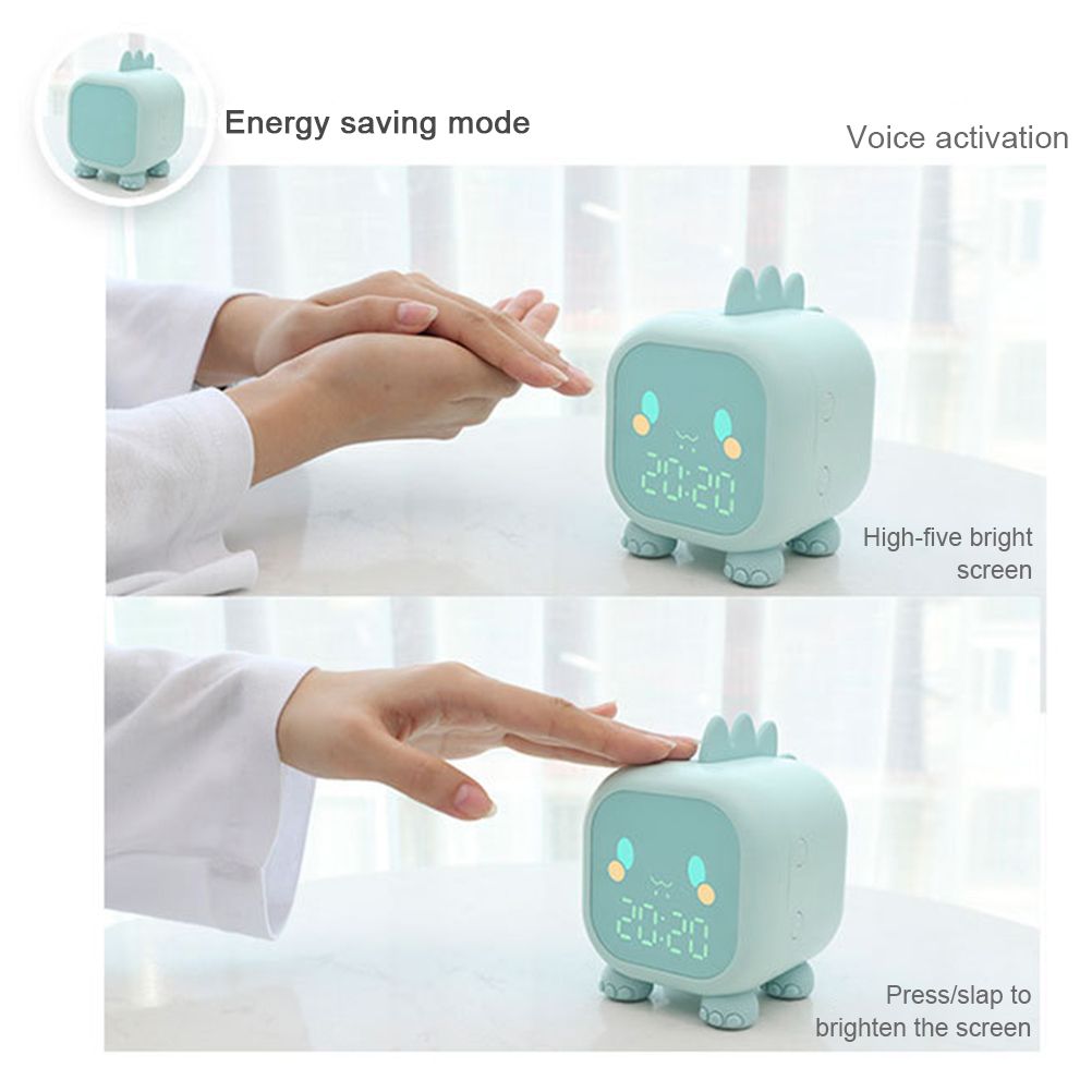 Kids Alarm Clock Cute Dinosaur Digital Alarm Clock for Kids Bedside Clock view 8