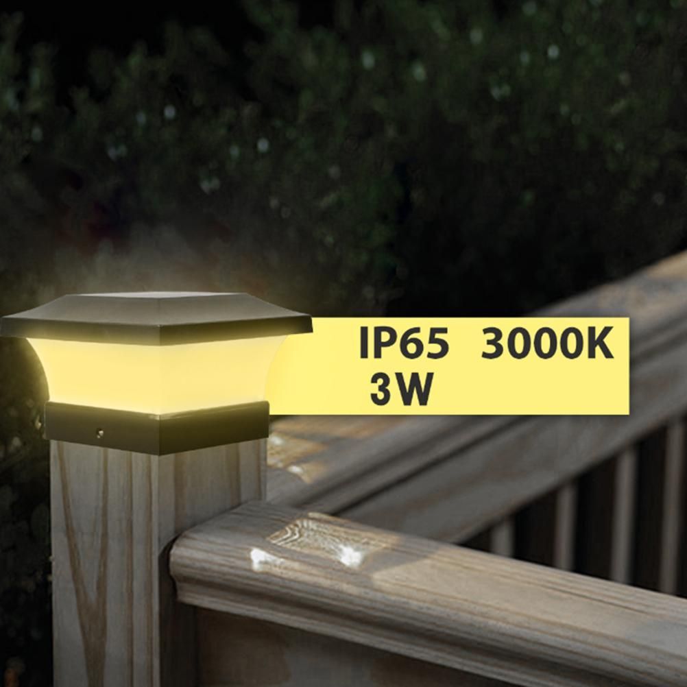 Solar Column Headlight IP65 Waterproof Outdoor Wall Light Fence Light Coffee