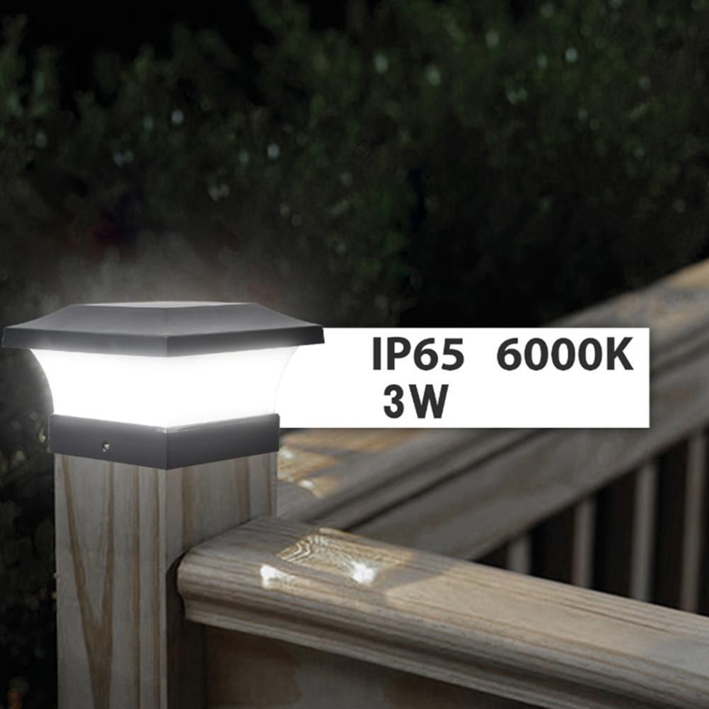 Solar Column Headlight IP65 Waterproof Outdoor Wall Light Fence Light Coffee