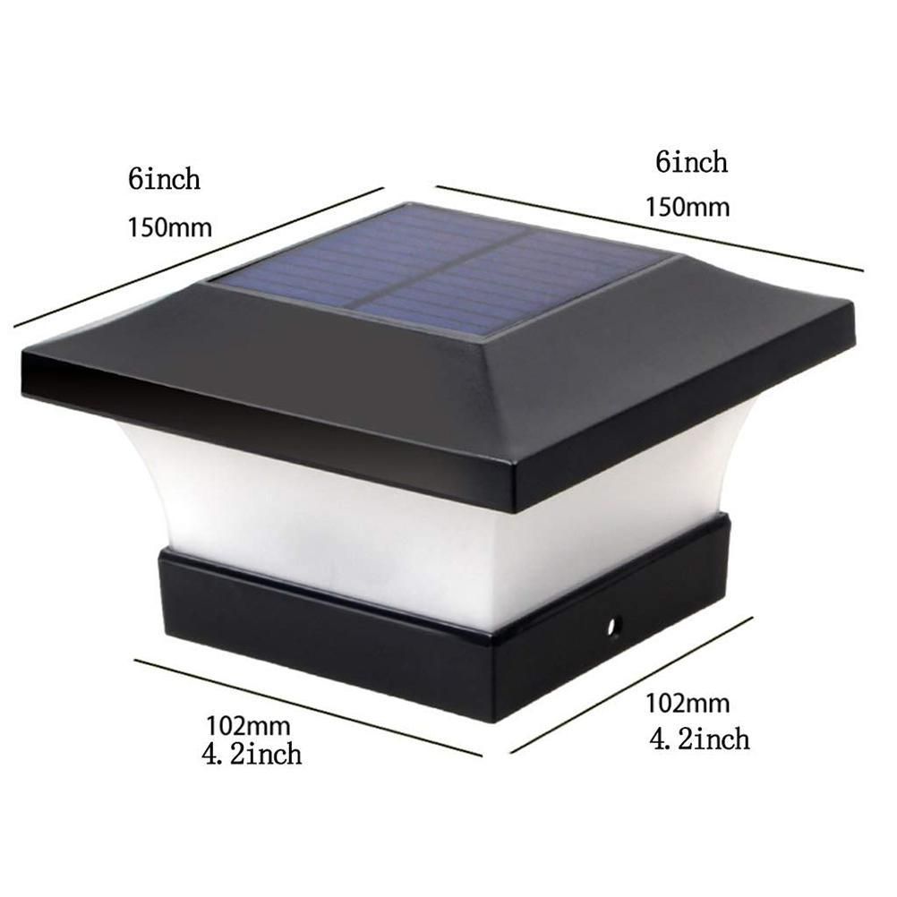 Solar Column Headlight IP65 Waterproof Outdoor Wall Light Fence Light Coffee view 3