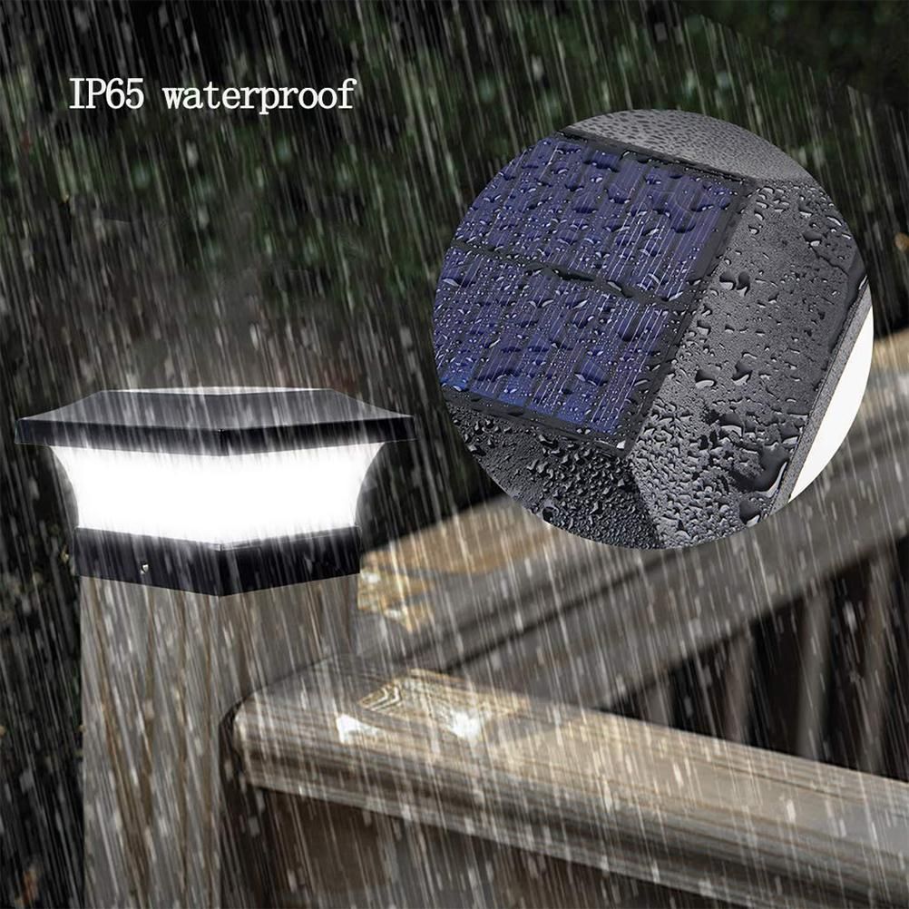 Solar Column Headlight IP65 Waterproof Outdoor Wall Light Fence Light Coffee view 4