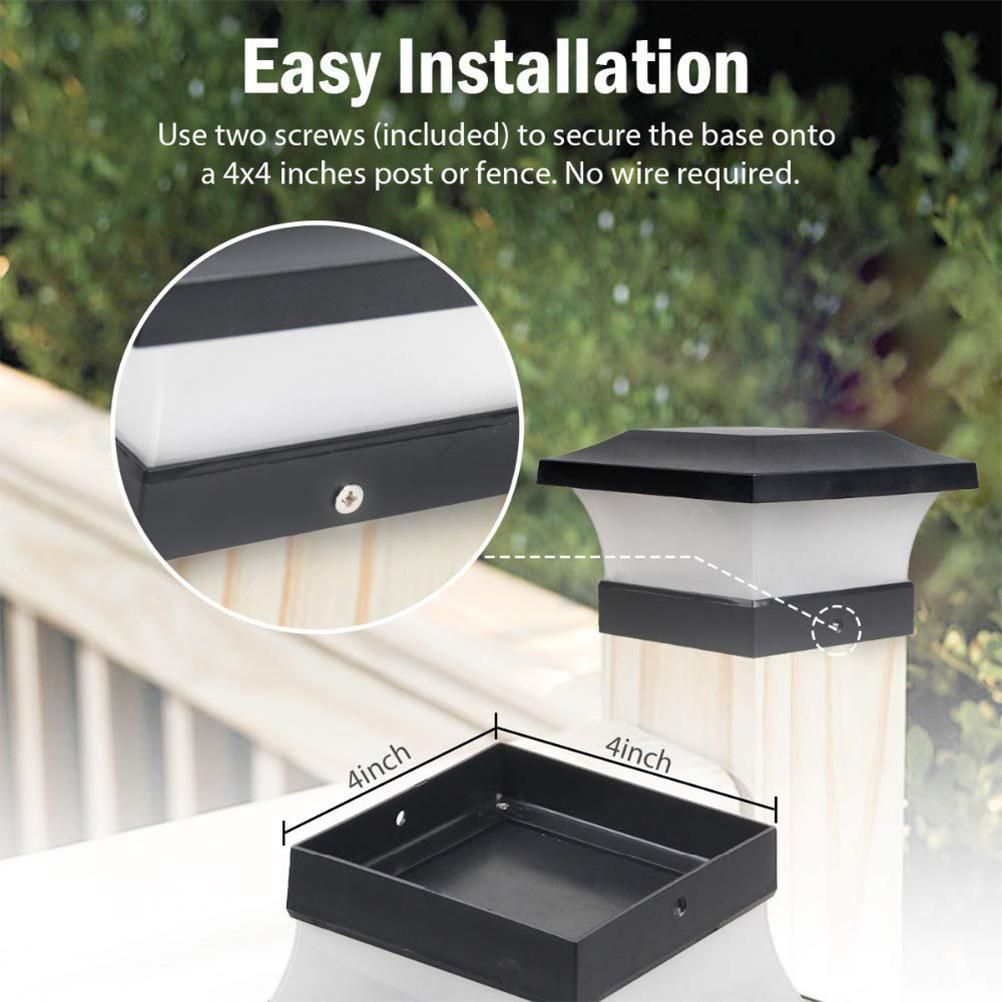 Solar Column Headlight IP65 Waterproof Outdoor Wall Light Fence Light Coffee view 5