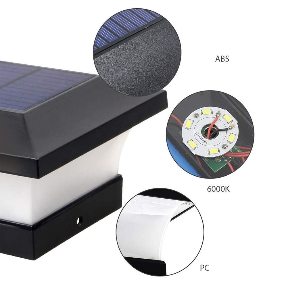 Solar Column Headlight IP65 Waterproof Outdoor Wall Light Fence Light Coffee view 7