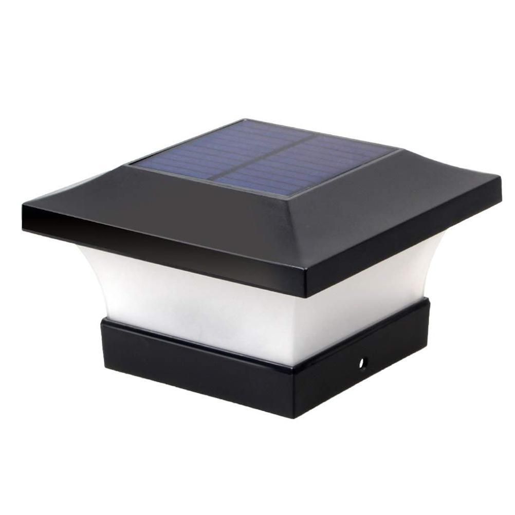 Solar Column Headlight IP65 Waterproof Outdoor Wall Light Fence Light Coffee view 9