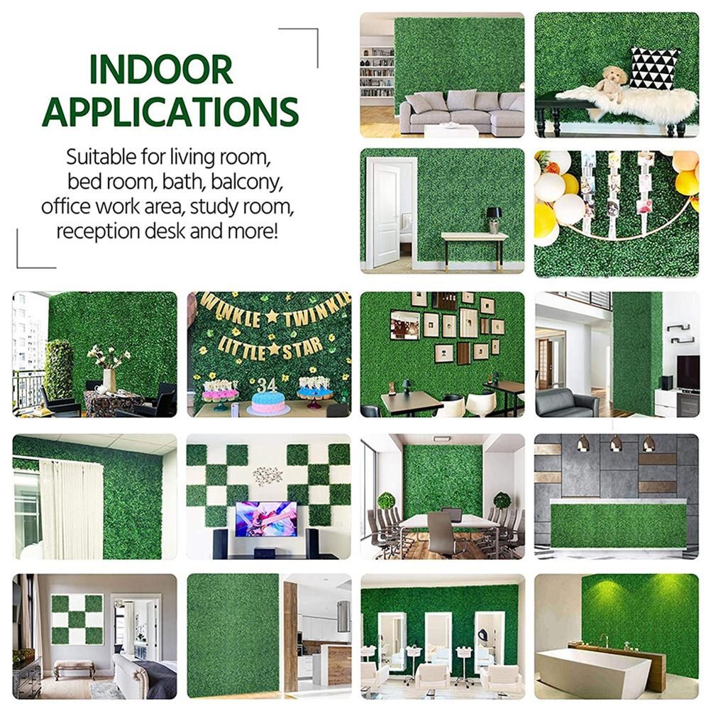Artificial Green Plant Simulation Green Grass Home Wall Decoration Hotels view 4