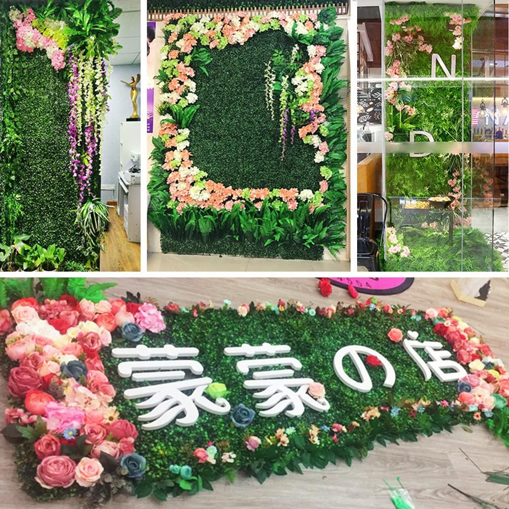 Artificial Green Plant Simulation Green Grass Home Wall Decoration Hotels view 6