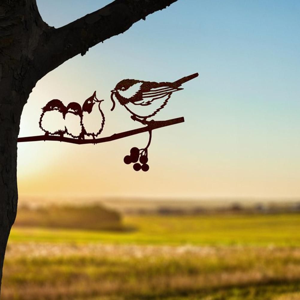 Animal Plug In Decoration Metal Bird Tree Decorations Outdoor Garden Art Type 1 view 4