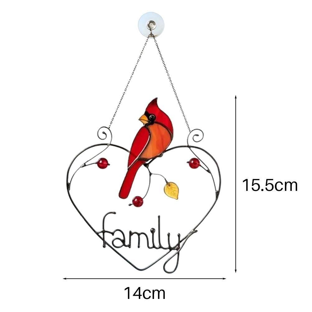 Stained Window Panel Hanging Bird Ornaments Window Suncatcher for Home Decoration view 6