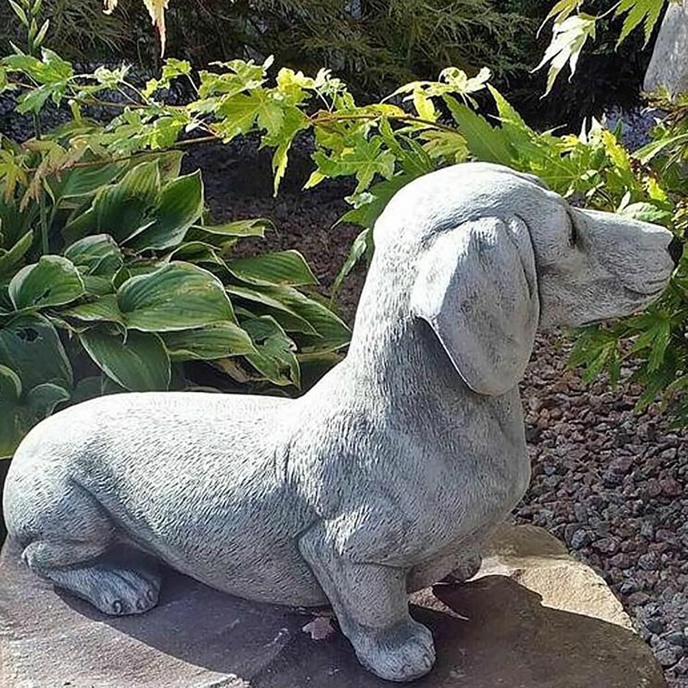 Garden Dog Statue Ornament Realistic Resin Animal Sculpture for Outdoor view 4