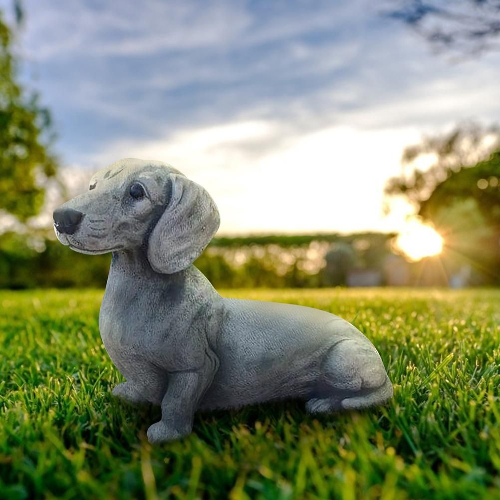 Garden Dog Statue Ornament Realistic Resin Animal Sculpture for Outdoor view 7