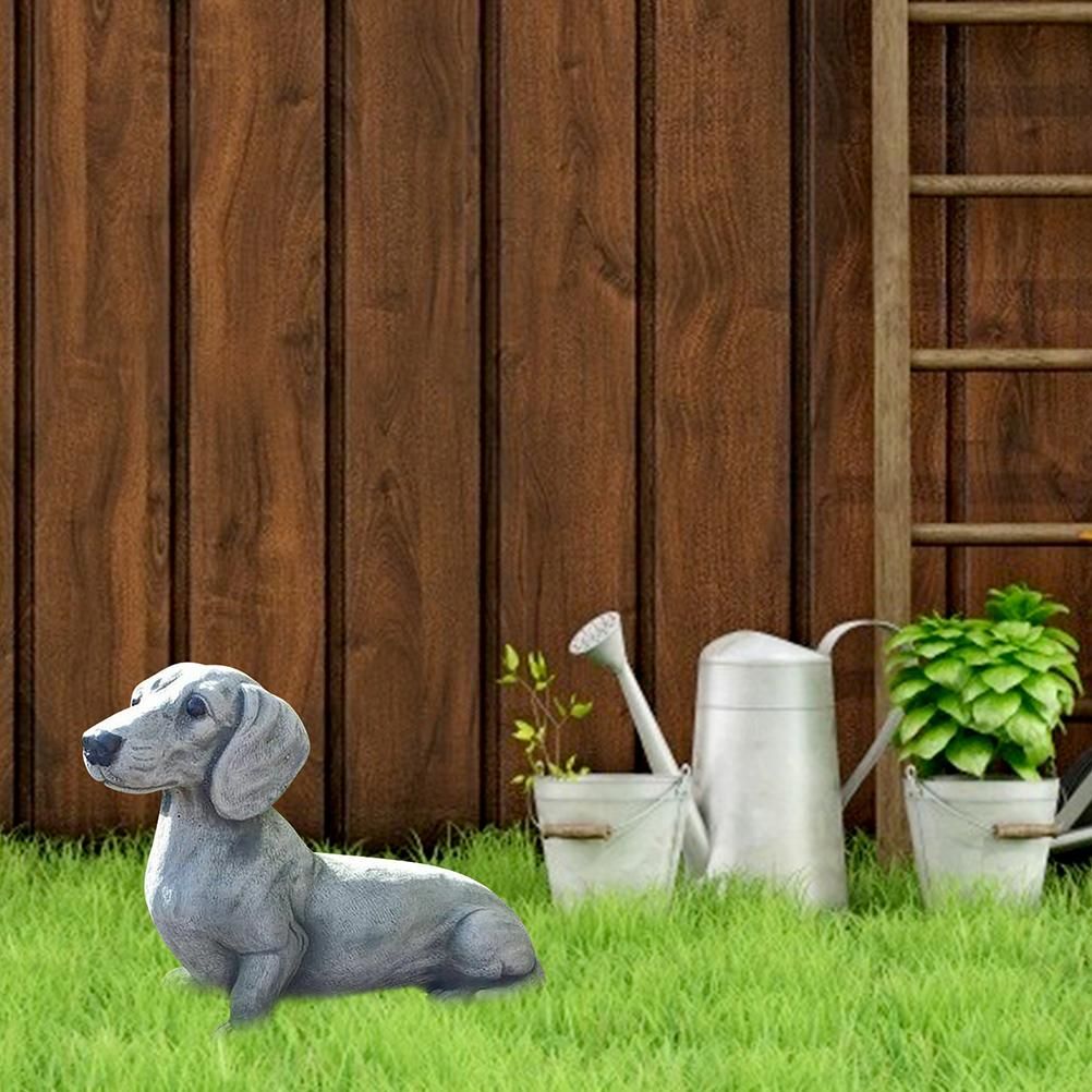 Garden Dog Statue Ornament Realistic Resin Animal Sculpture for Outdoor view 8