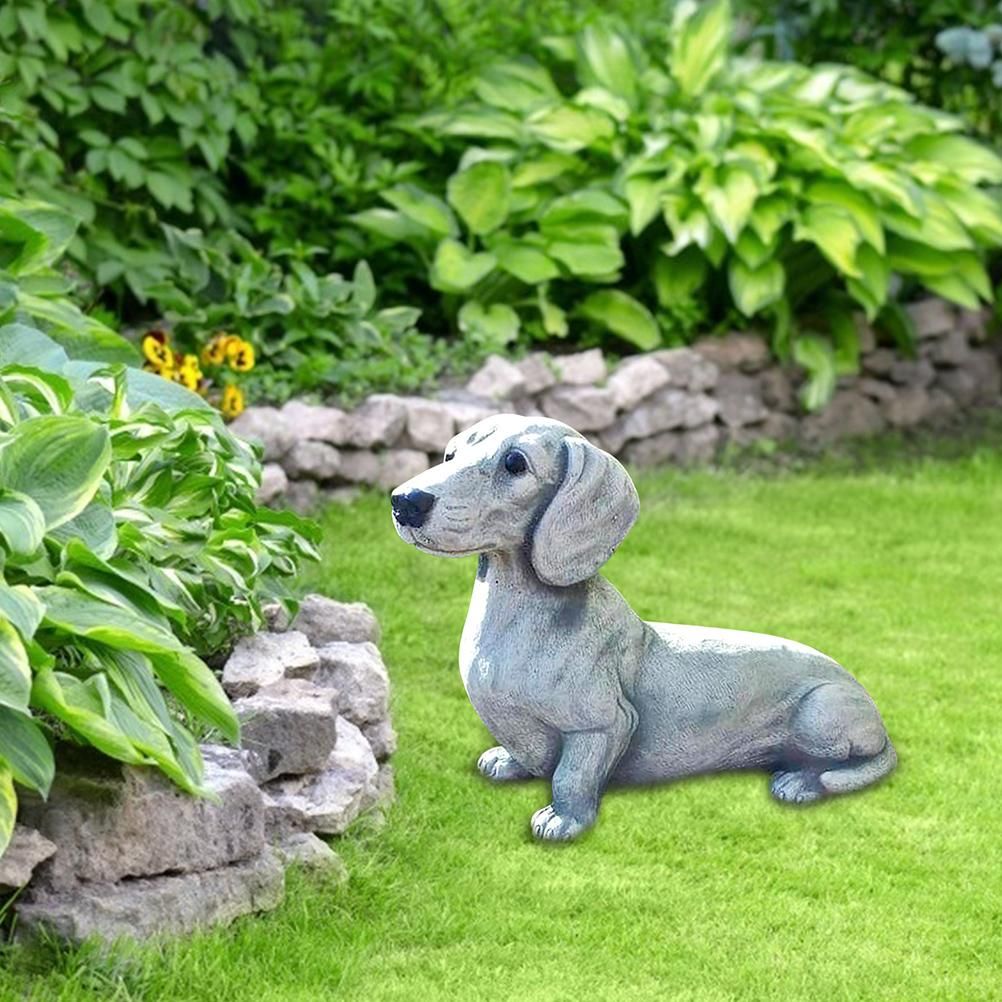Garden Dog Statue Ornament Realistic Resin Animal Sculpture for Outdoor view 9