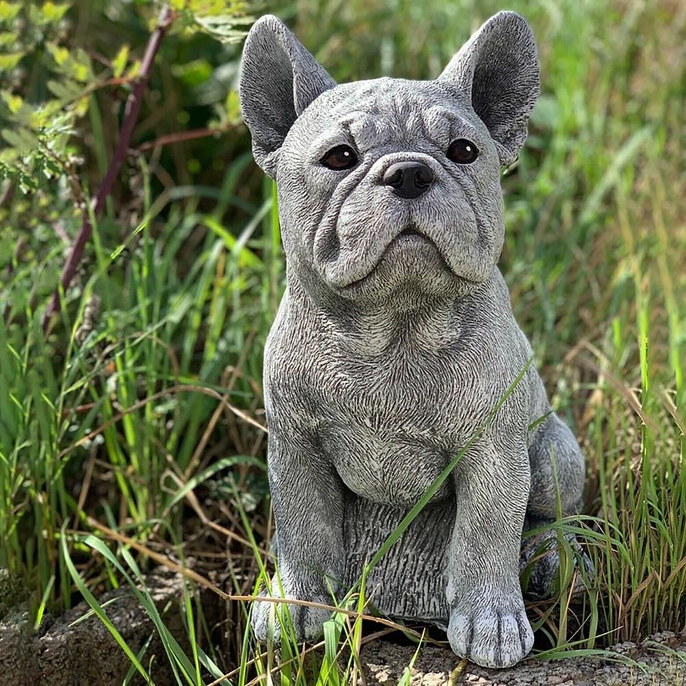 Garden Dog Statue Ornament Realistic Resin Animal Sculpture for Outdoor view 4